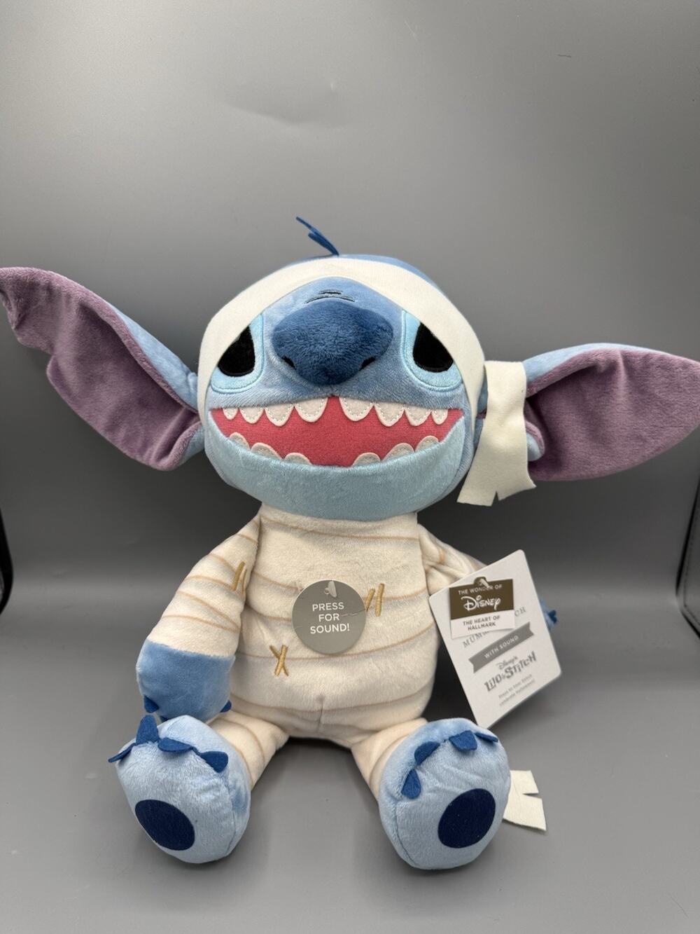 Hallmark Disney Lilo & Stitch Mummy Plush 11β Halloween Sound NWT 5 Phrases